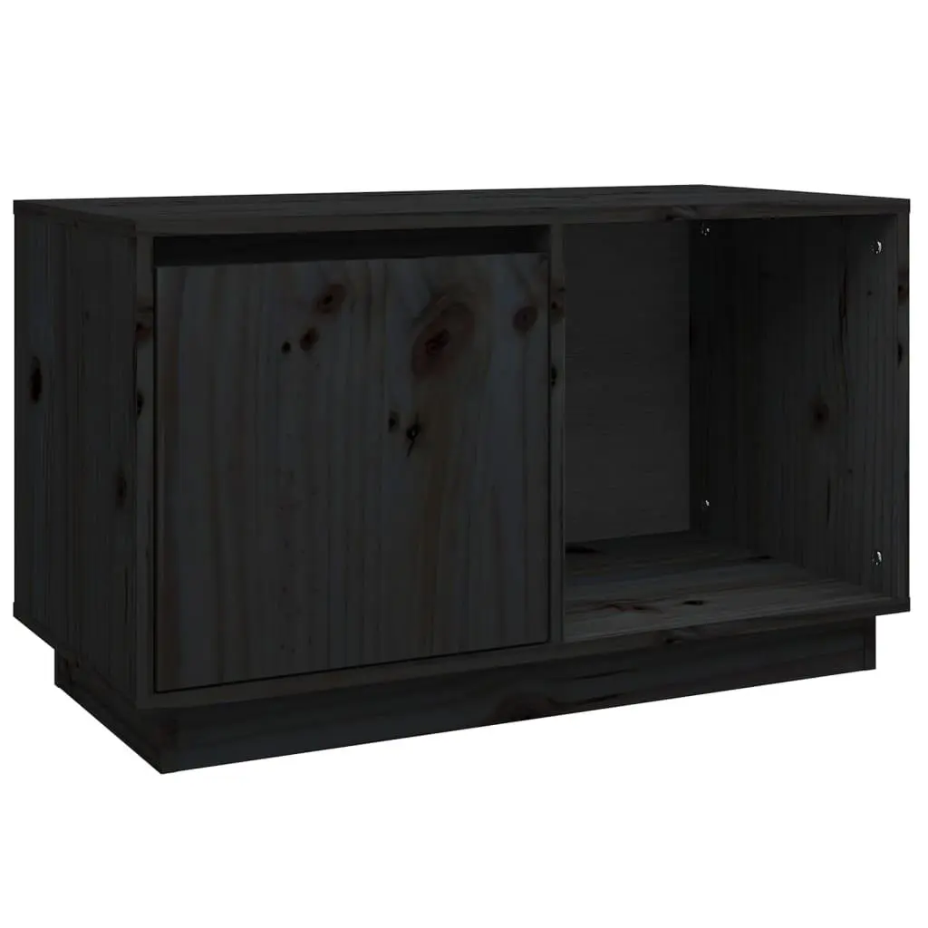 vidaXL TV-benk svart 74x35x44 cm heltre furu