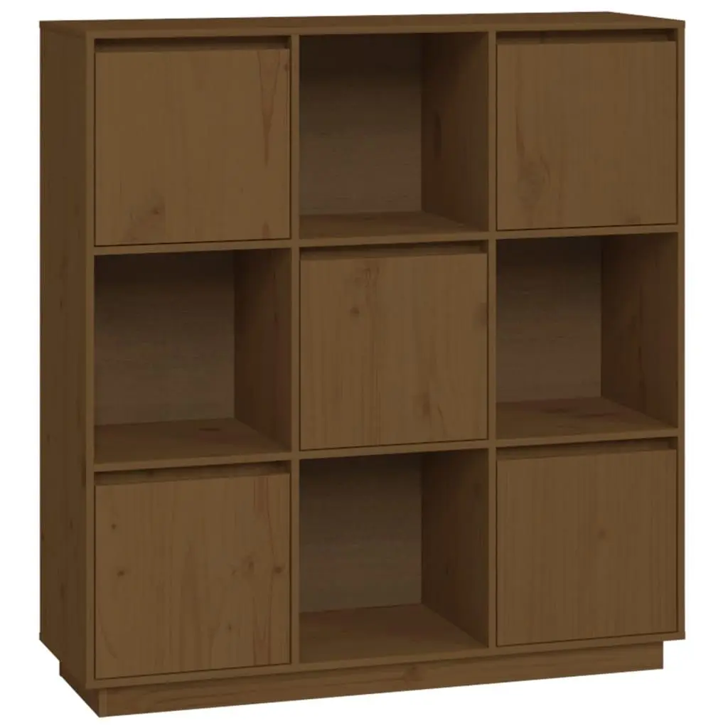 vidaXL Highboard honningbrun 110,5x35x117 cm heltre furu