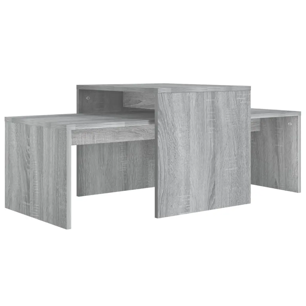 vidaXL Salongbordsett grå sonoma 100x48x40 cm konstruert tre