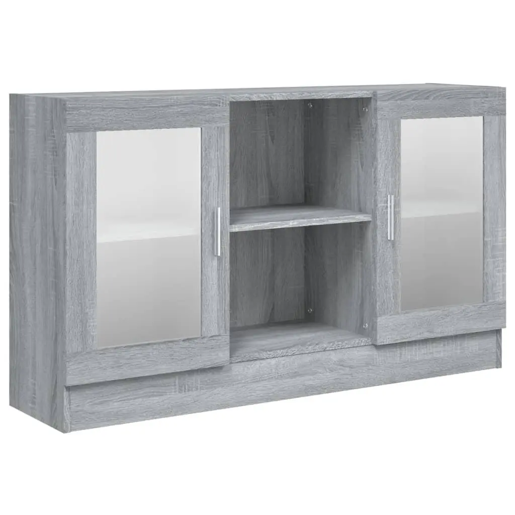 vidaXL Vitrineskap grå sonoma 120x30,5x70 cm konstruert tre