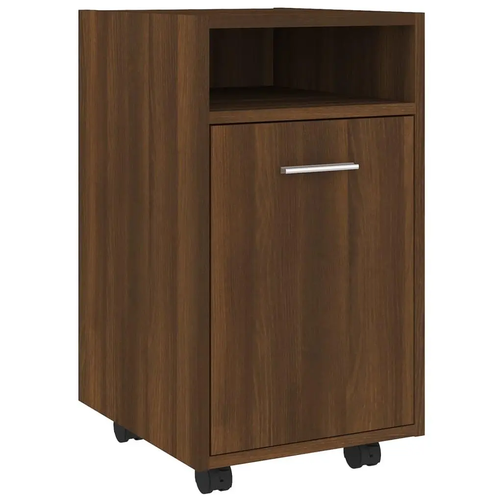 vidaXL Sideskap med hjul brun eik 33x38x60 cm konstruert tre