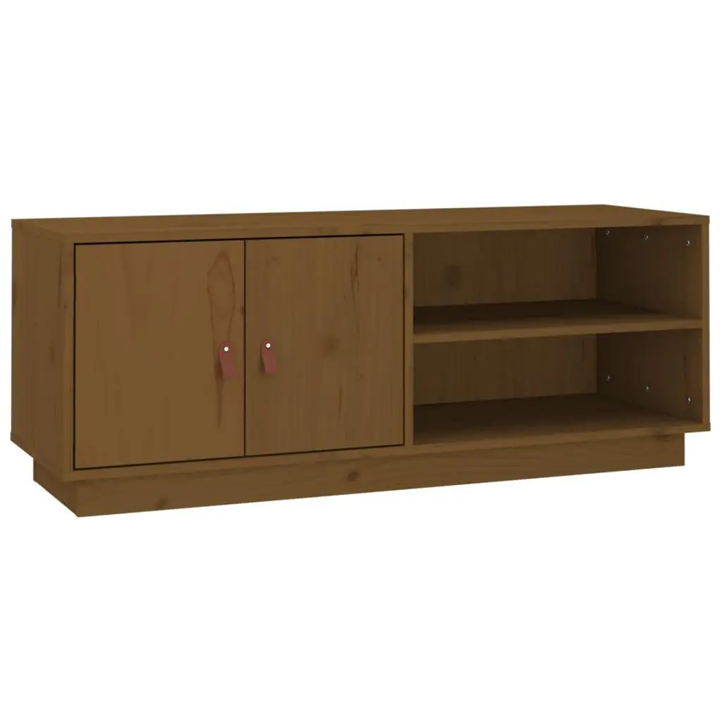 vidaXL TV-benk honningbrun 105x34x40 cm heltre furu