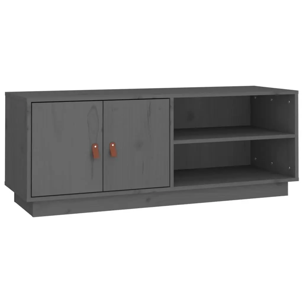 vidaXL TV-benk grå 105x34x40 cm heltre furu