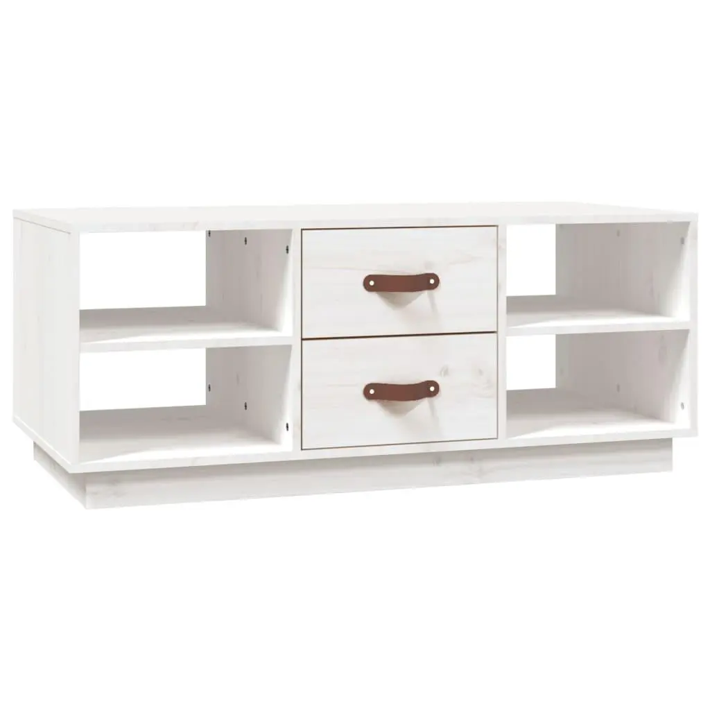 vidaXL Salongbord hvit 100x50x41 cm heltre furu