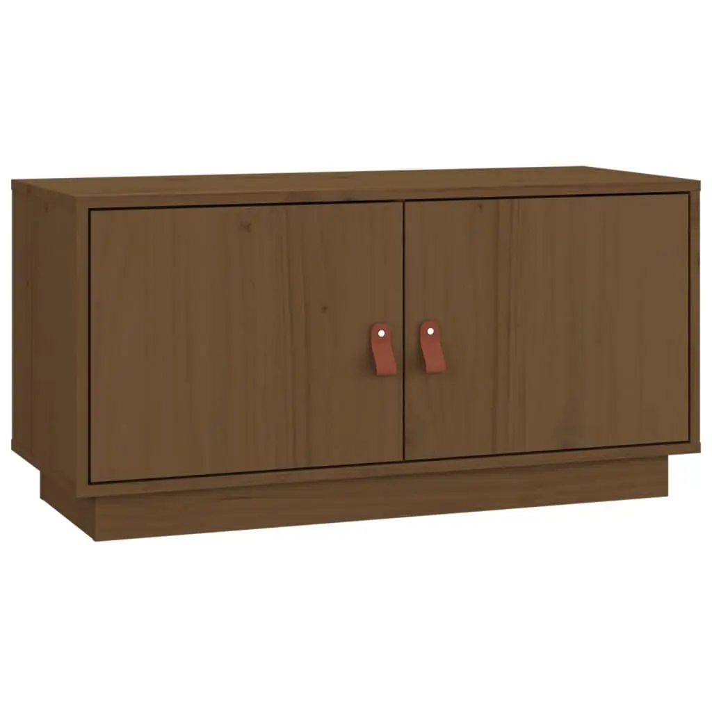vidaXL TV-benk honningbrun 80x34x40 cm heltre furu