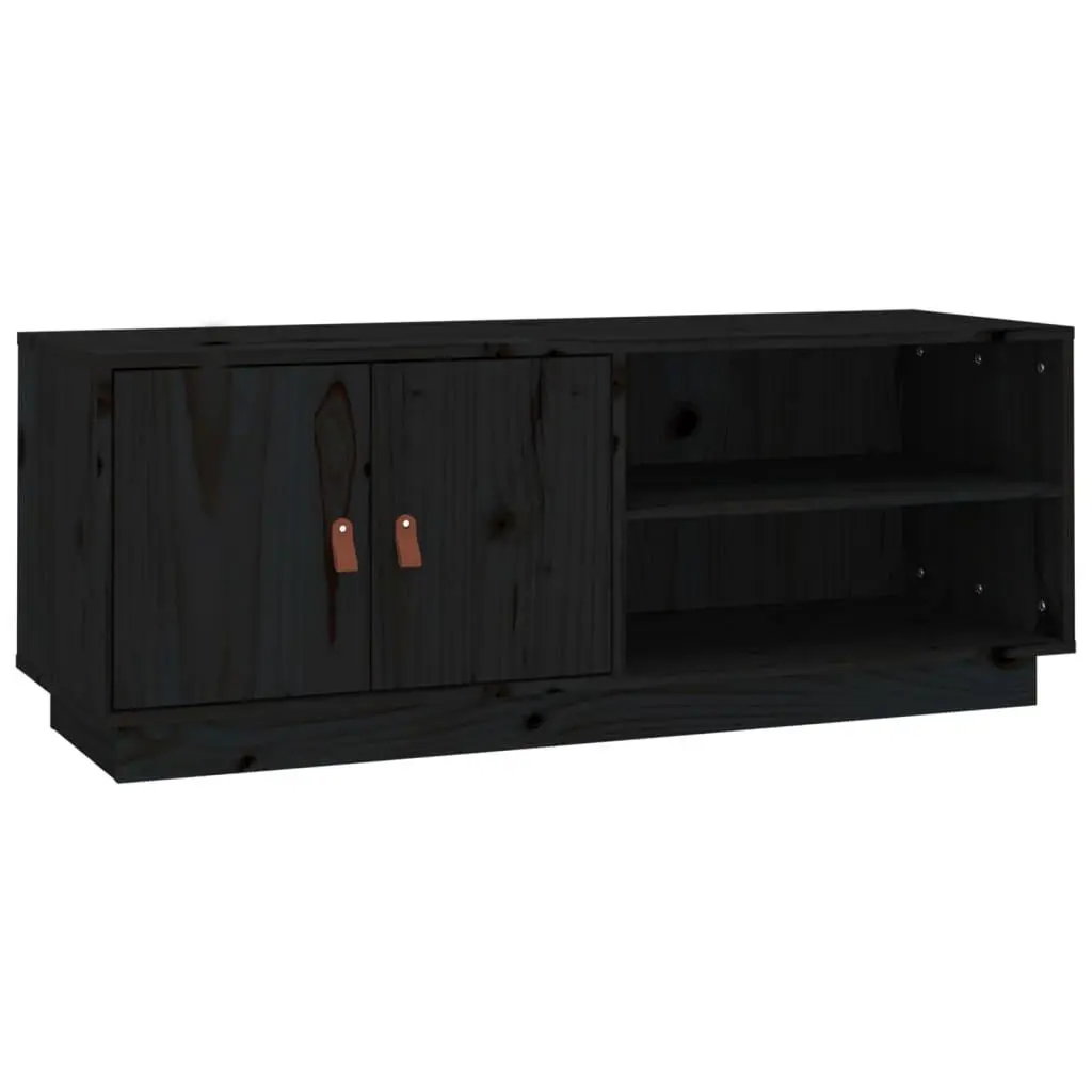 vidaXL TV-benk svart 105x34x40 cm heltre furu