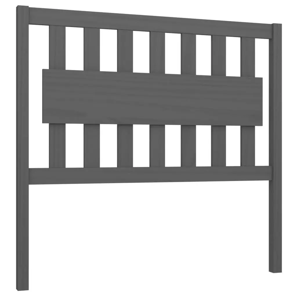 vidaXL Sengegavl grå 105,5x4x100 cm heltre furu