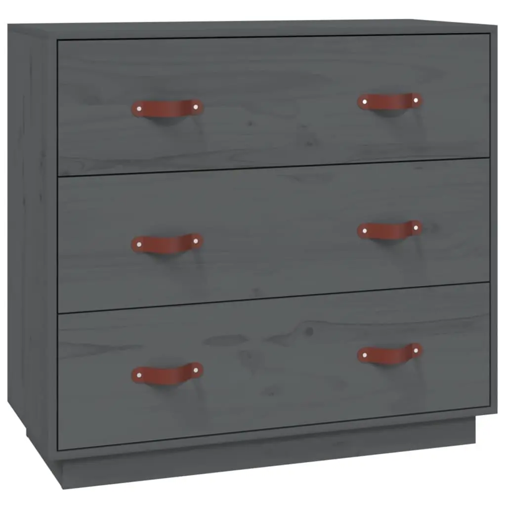 vidaXL Skjenk grå 80x40x75 cm heltre furu