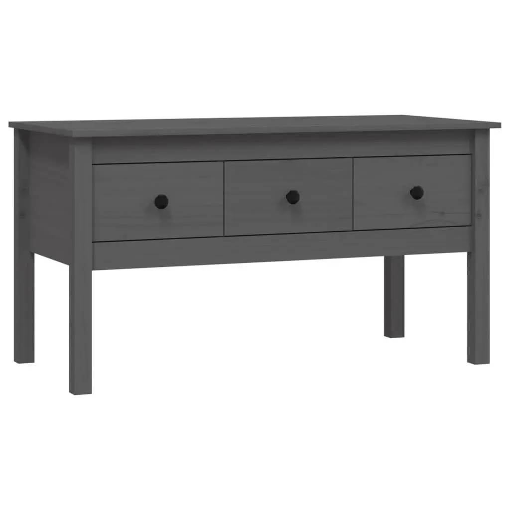 vidaXL Salongbord grå 102x49x55 cm heltre furu