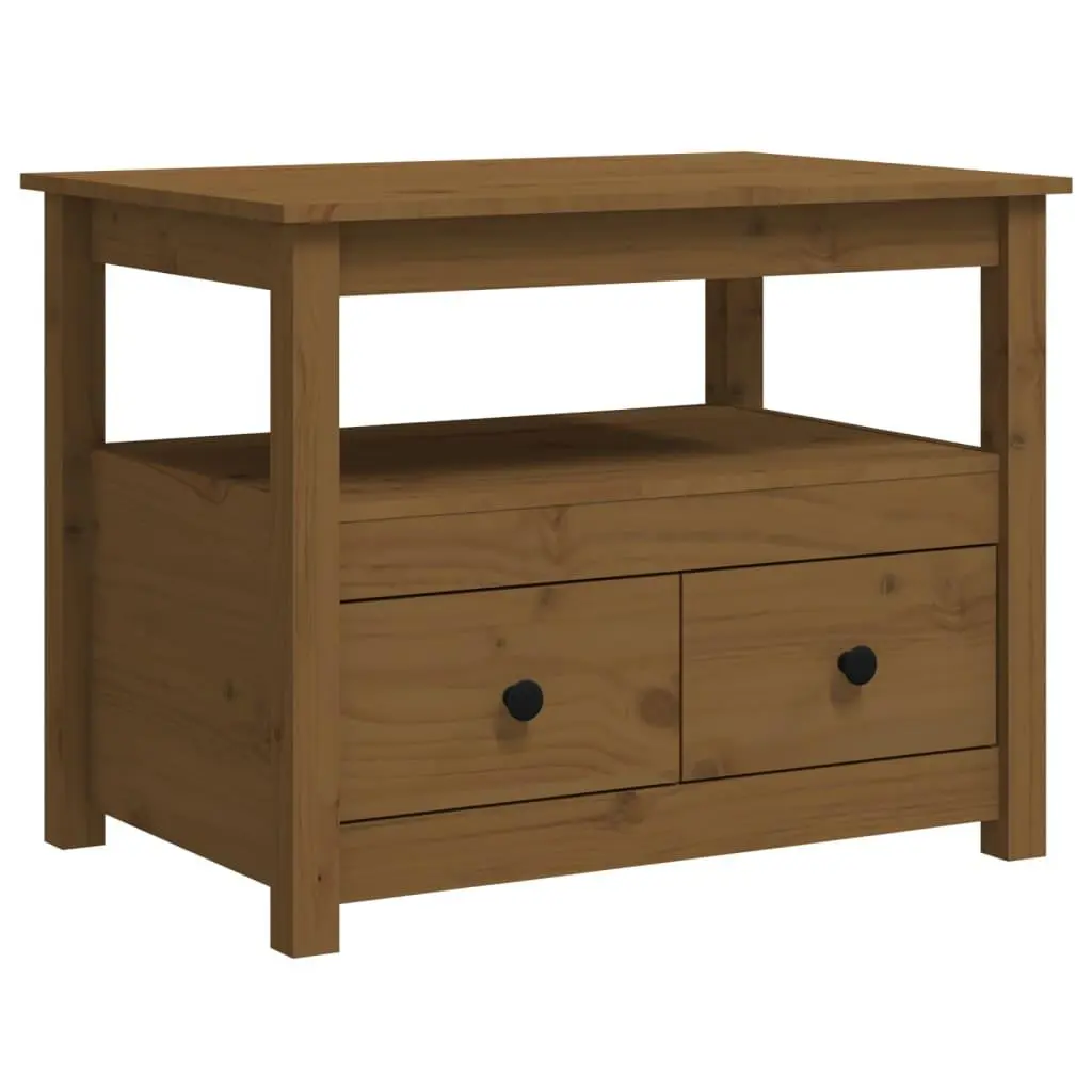 vidaXL Salongbord honningbrun 71x49x55 cm heltre furu