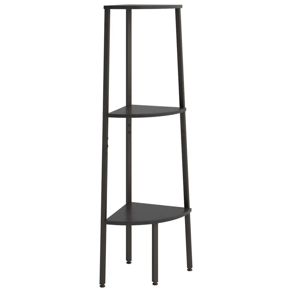vidaXL Hjørnehyller 3 etasjer svart 45,5x31,5x120 cm