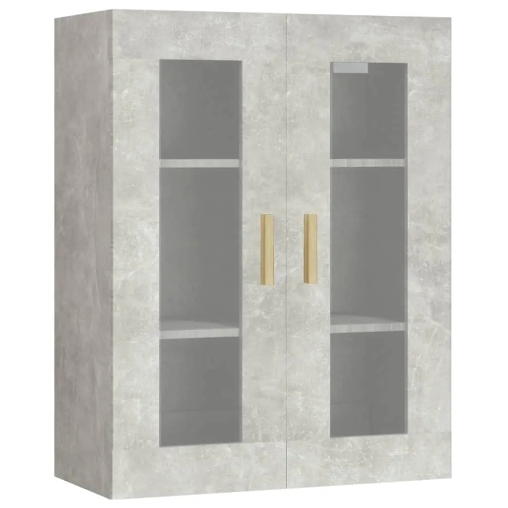 vidaXL Hengende veggskap betonggrå 69,5x34x90 cm