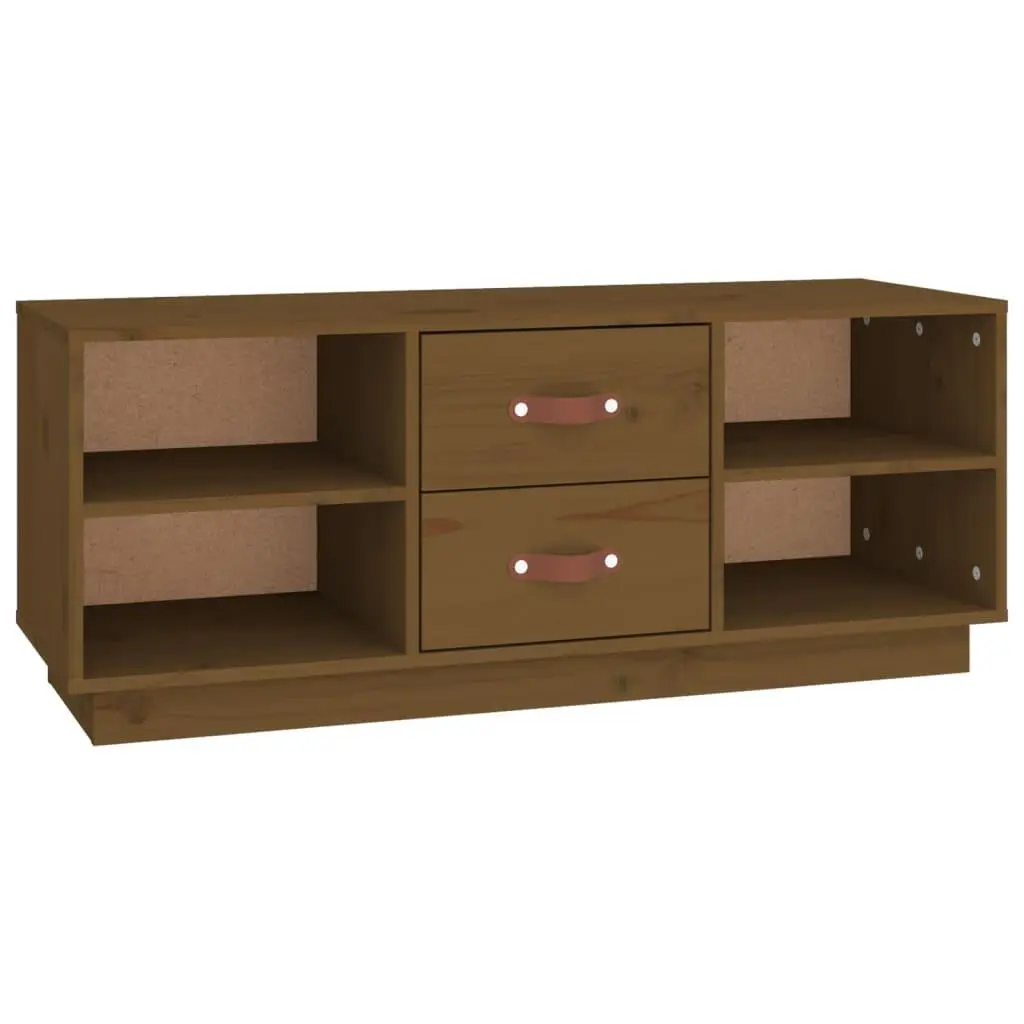 vidaXL TV-benk honningbrun 100x34x40 cm heltre furu