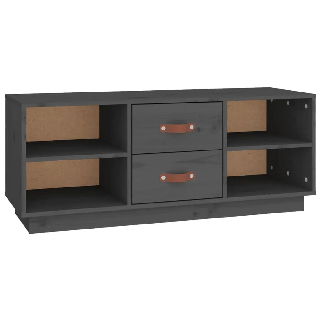 vidaXL TV-benk grå 100x34x40 cm heltre furu
