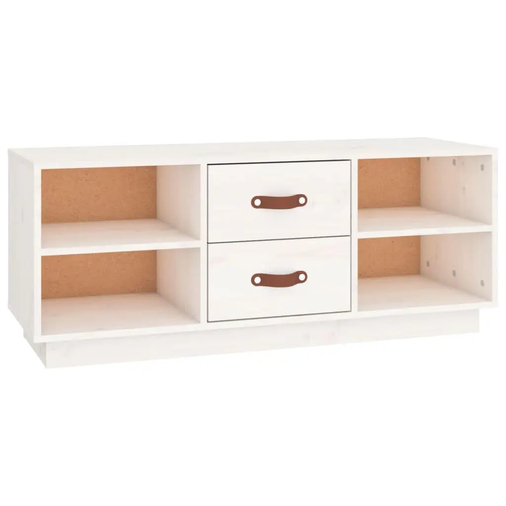 vidaXL TV-benk hvit 100x34x40 cm heltre furu