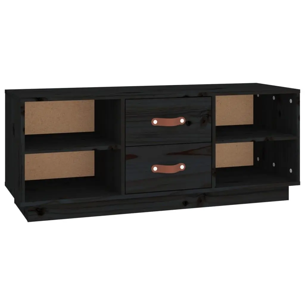 vidaXL TV-benk svart 100x34x40 cm heltre furu