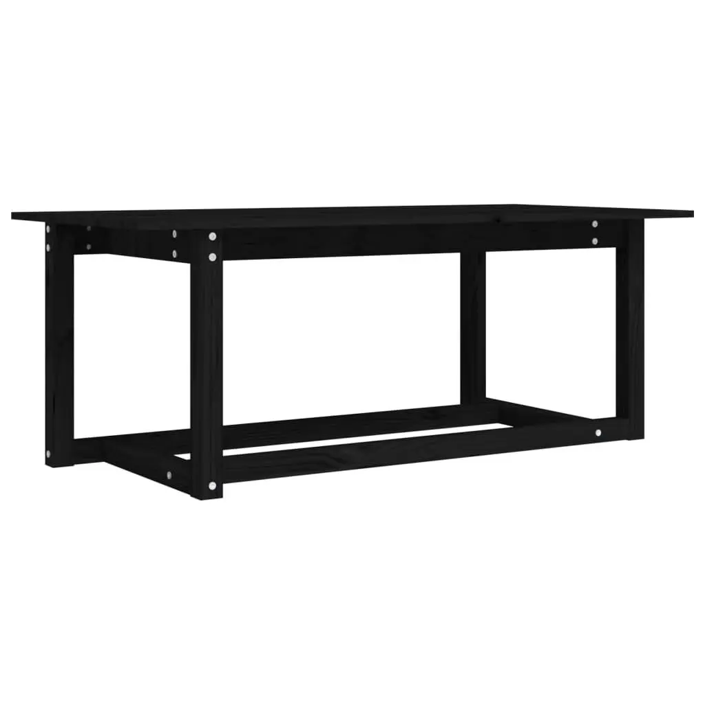 vidaXL Salongbord svart 110x55x45 cm heltre furu