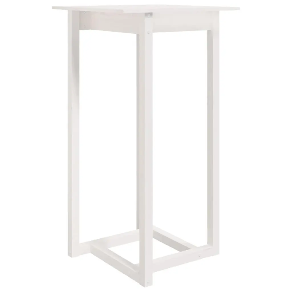vidaXL Barbord hvit 60x60x110 cm heltre furu