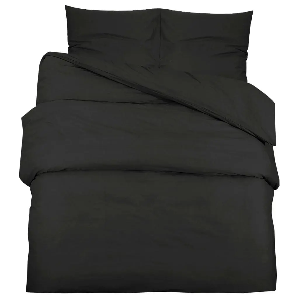 vidaXL Sengesett svart 220x240 cm bomull