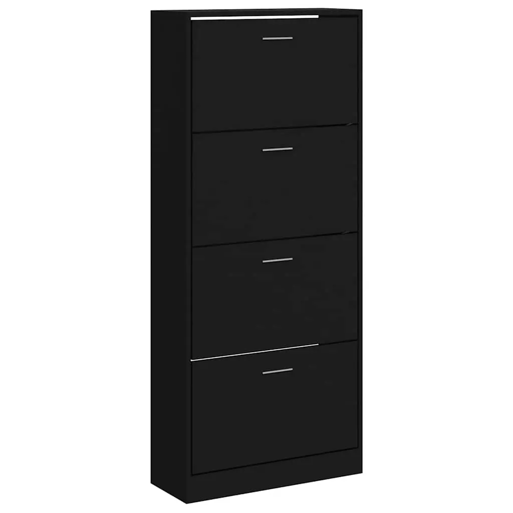 vidaXL Skoskap svart 63x24x147 cm konstruert tre