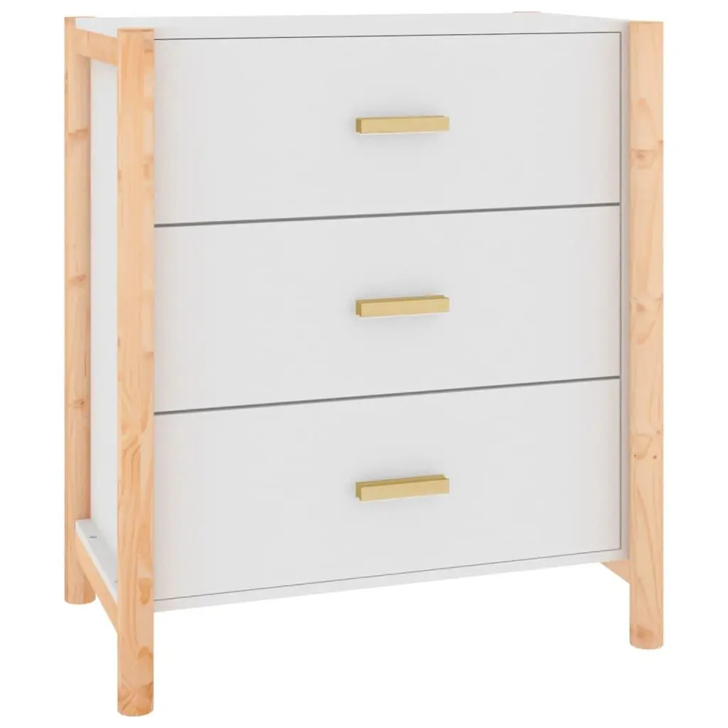 vidaXL Skjenk hvit 62x38x70 cm konstruert tre