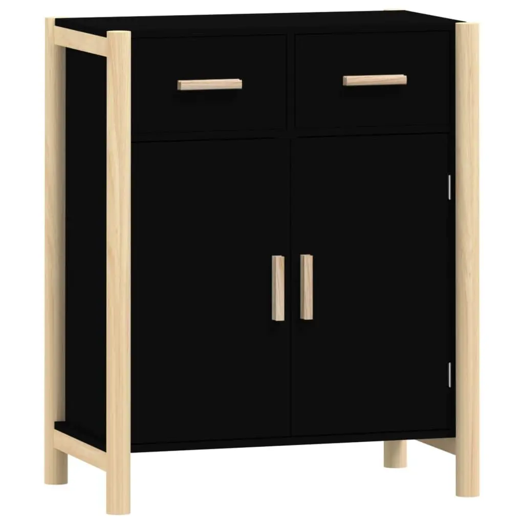 vidaXL Skjenk svart 62x38x75 cm konstruert tre