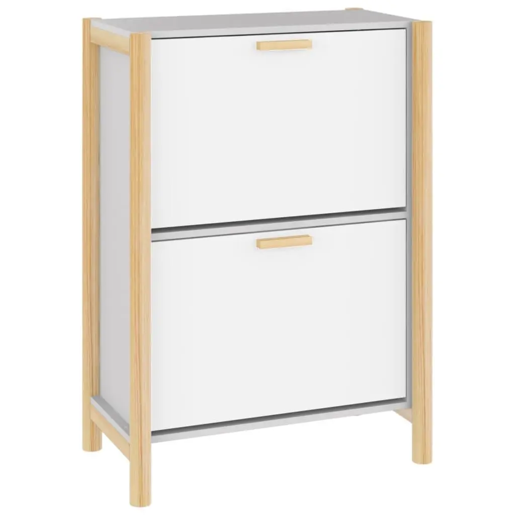 vidaXL Skoskap hvit 57,5x33x80 cm konstruert tre
