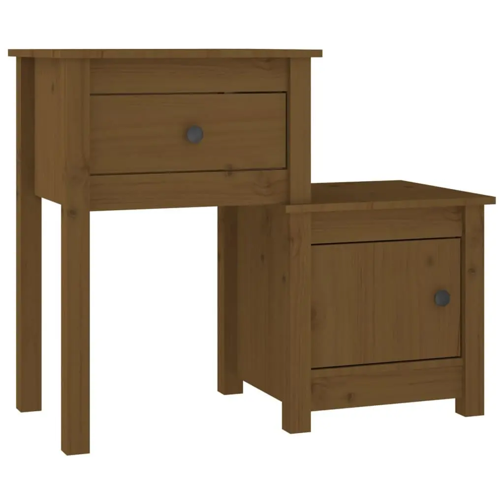 vidaXL Nattbord honningbrun 79,5x38x65,5 cm heltre furu
