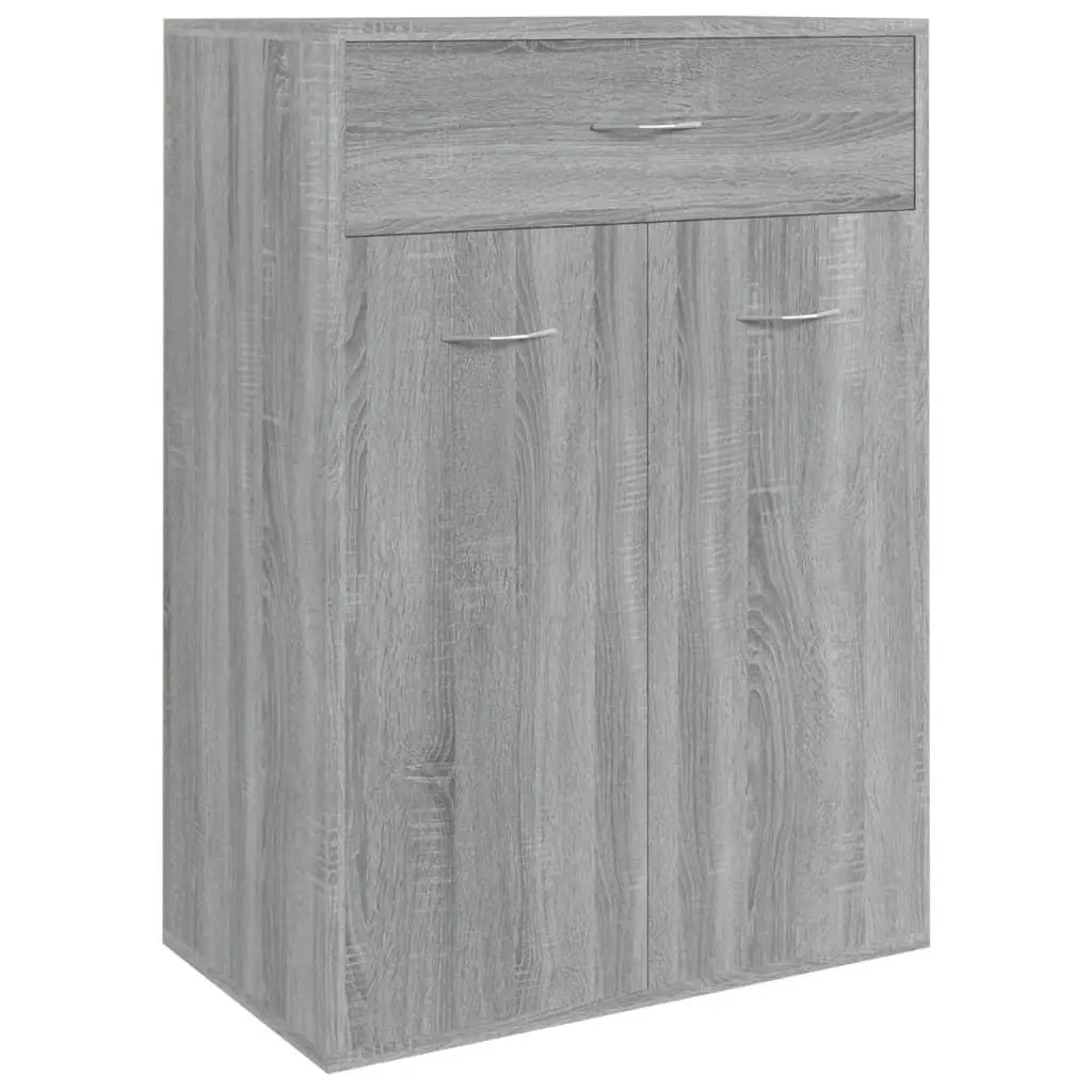 vidaXL Skoskap grå sonoma 60x35x84 cm konstruert tre