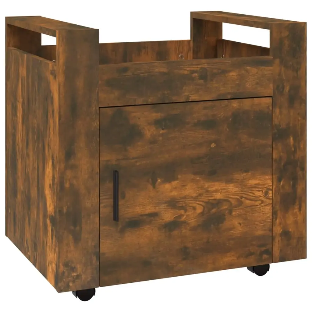 vidaXL Tralle til skrivebord røkt eik 60x45x60 cm konstruert tre
