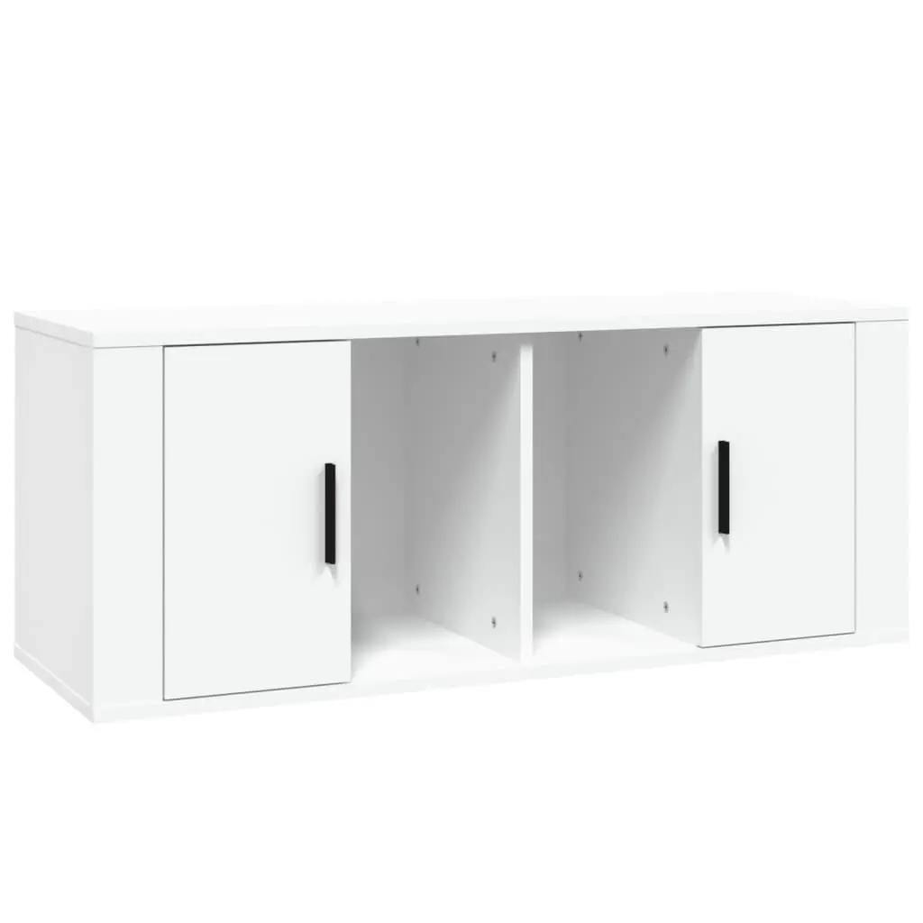 vidaXL TV-benk hvit 100x35x40 cm konstruert tre
