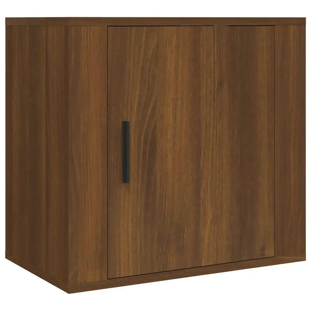vidaXL Veggmontert nattbord brun eik 50x30x47 cm