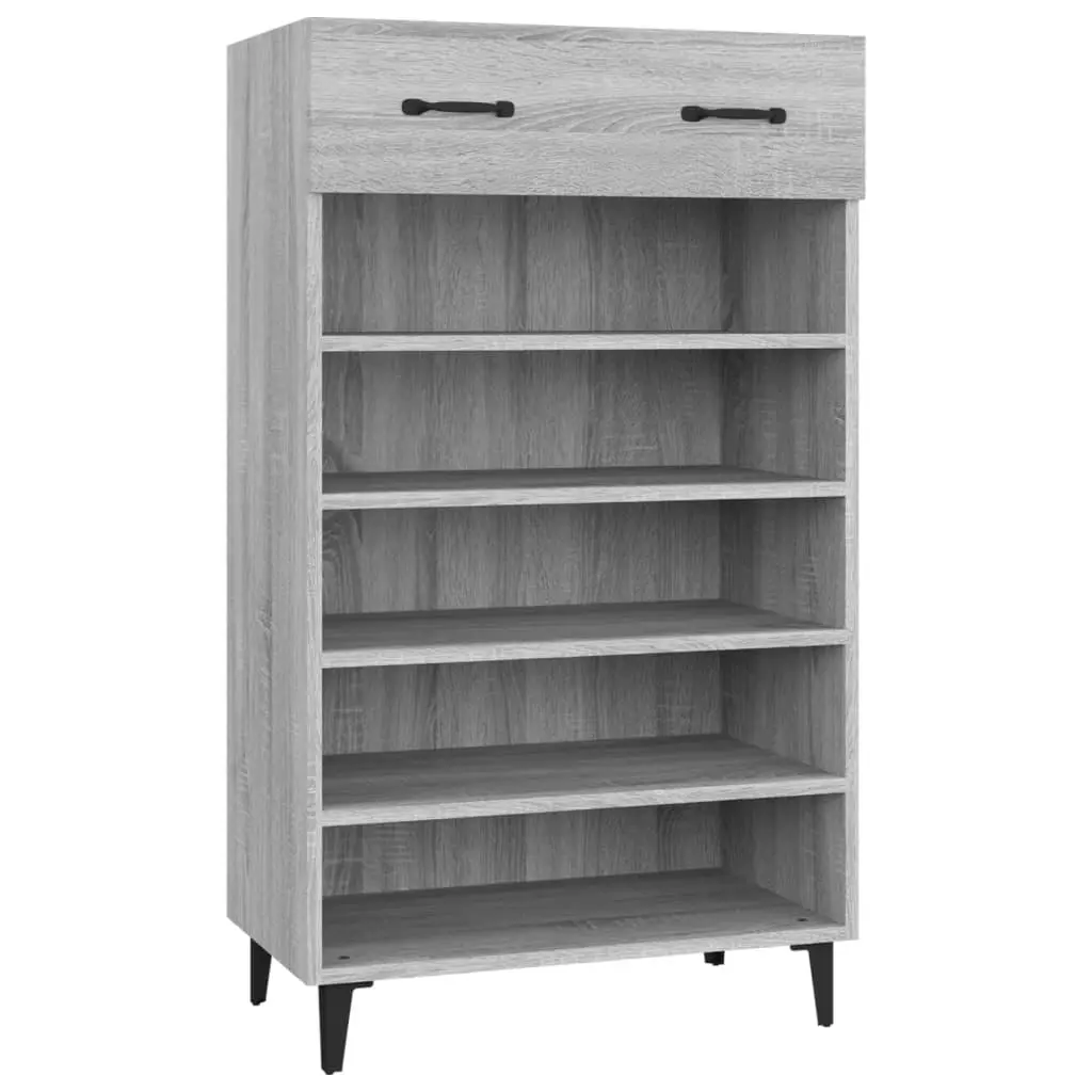 vidaXL Skohylle grå sonoma 60x35x105 cm konstruert tre