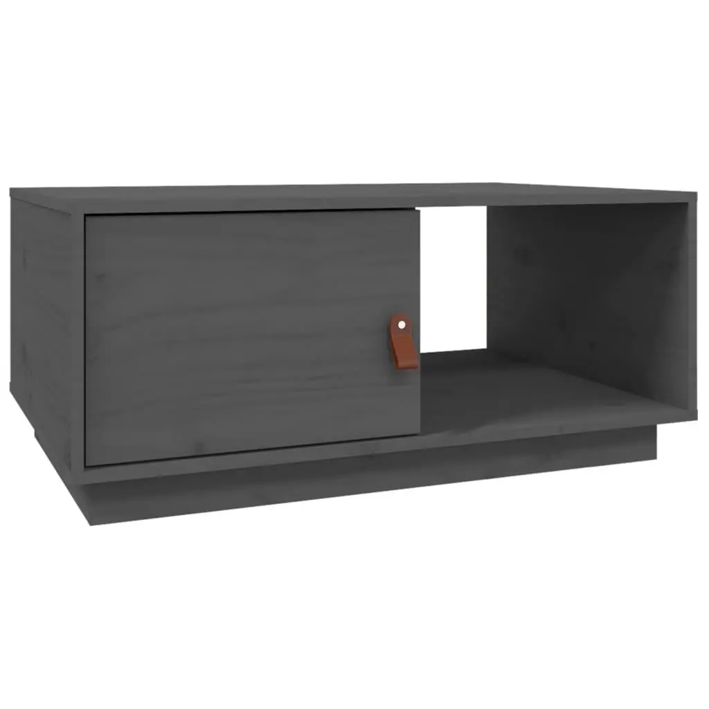 vidaXL Salongbord grå 80x50x35,5 cm heltre furu