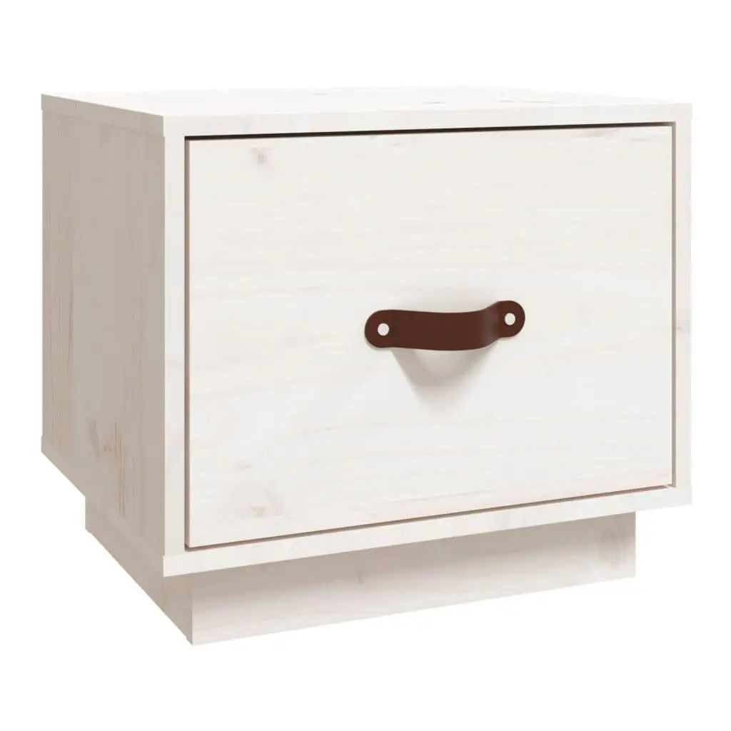 vidaXL Nattbord hvit 40x34x35 cm heltre furu