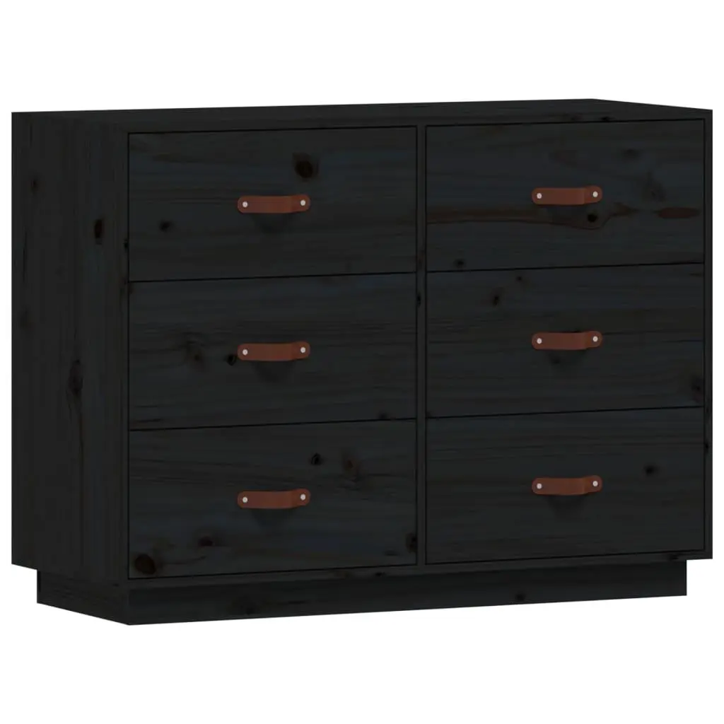 vidaXL Skjenk svart 100x40x75 cm heltre furu