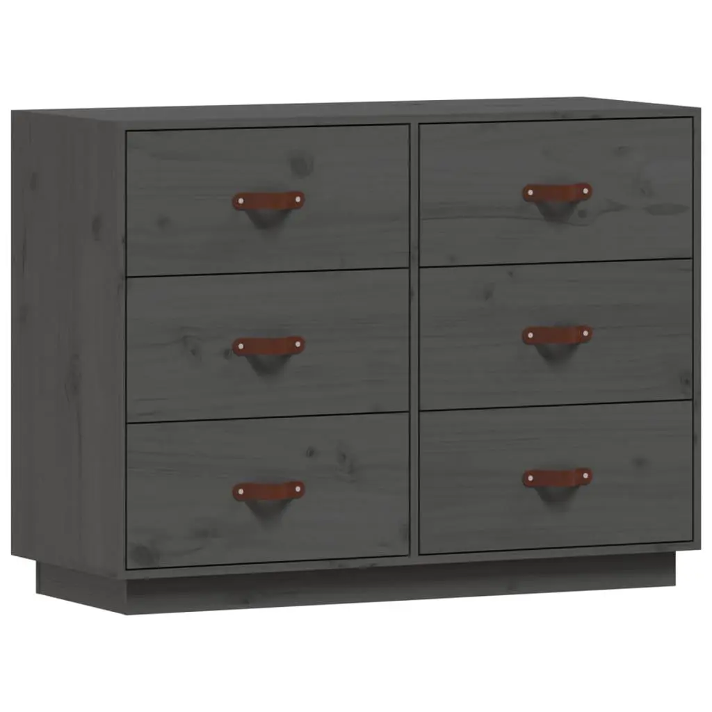 vidaXL Skjenk grå 100x40x75 cm heltre furu