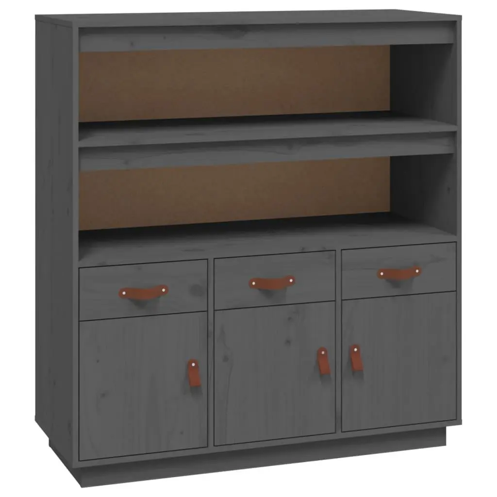 vidaXL Highboard grå 100x40x108,5 cm heltre furu