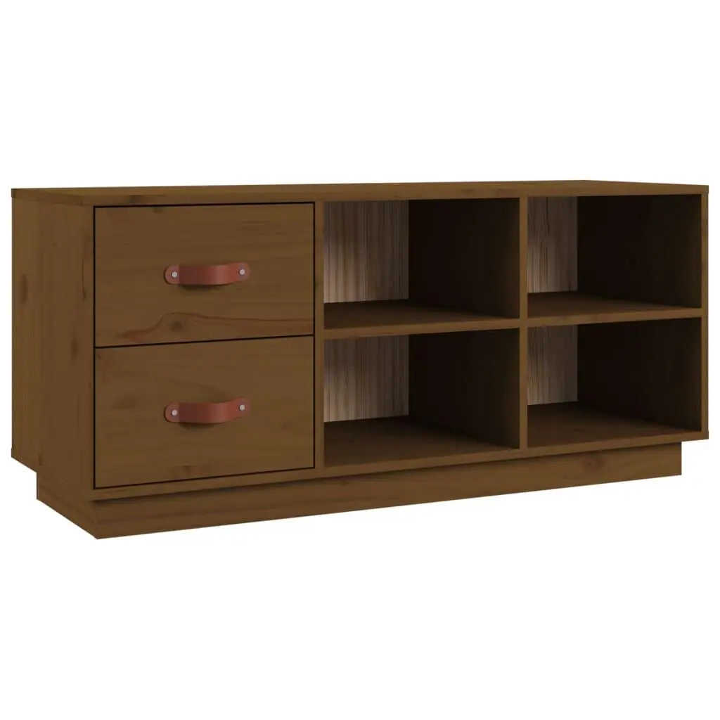 vidaXL Skobenk honningbrun 100x34x45 cm heltre furu