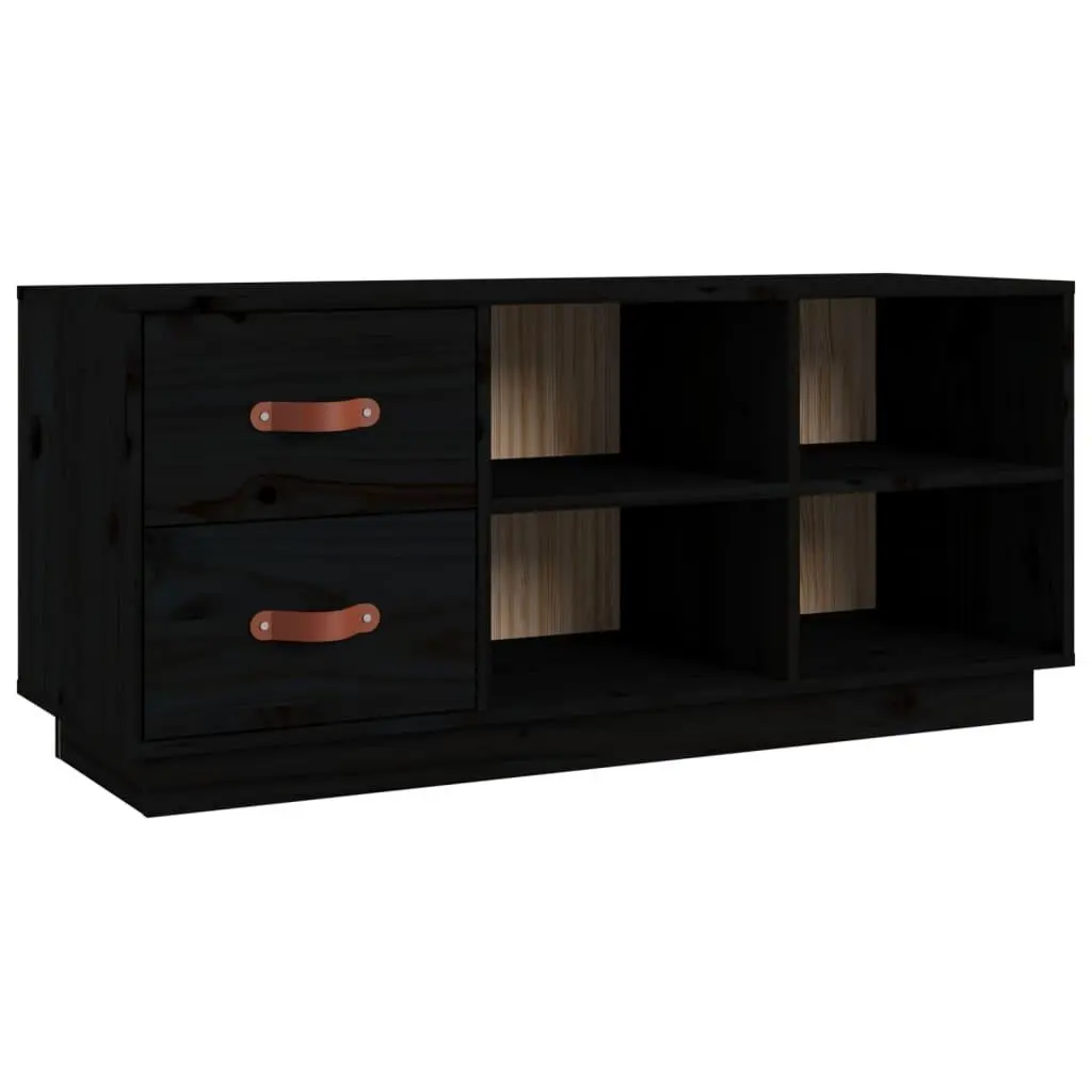 vidaXL Skobenk svart 100x34x45 cm heltre furu