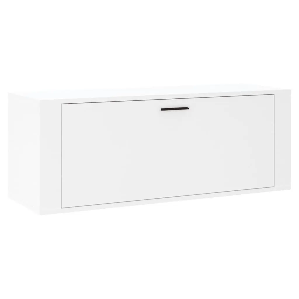 vidaXL Veggmontert skoskap hvit 100x35x38 cm konstruert tre