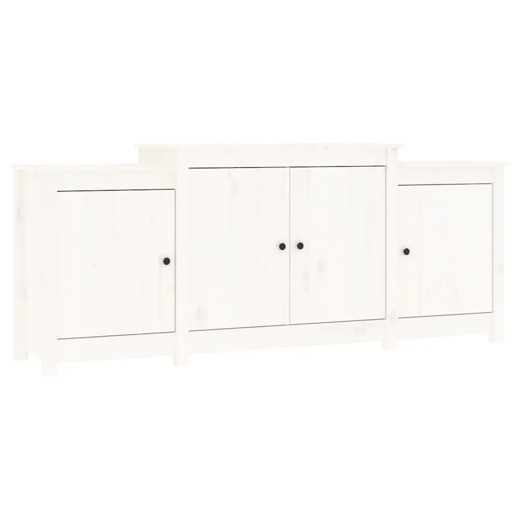 vidaXL Skjenk hvit 164x37x68 cm heltre furu