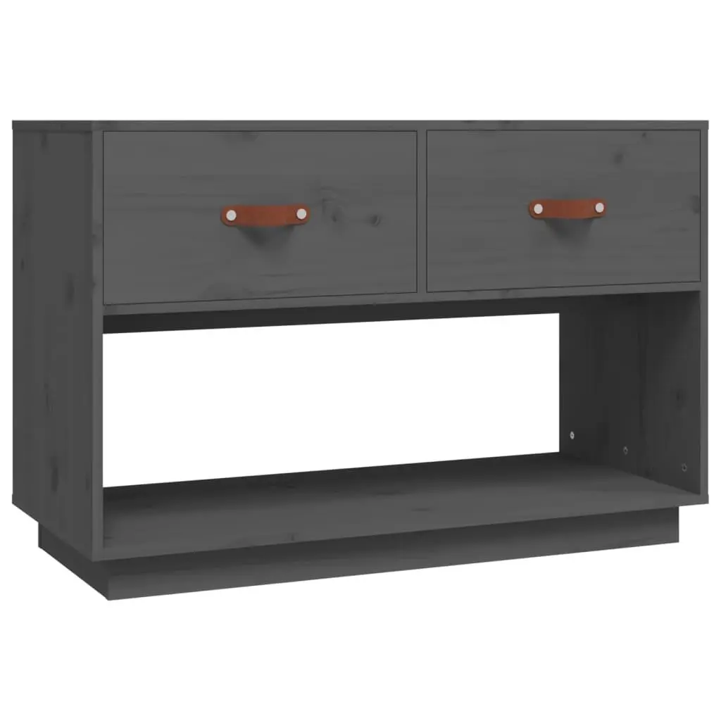 vidaXL TV-benk grå 90x40x60 cm heltre furu