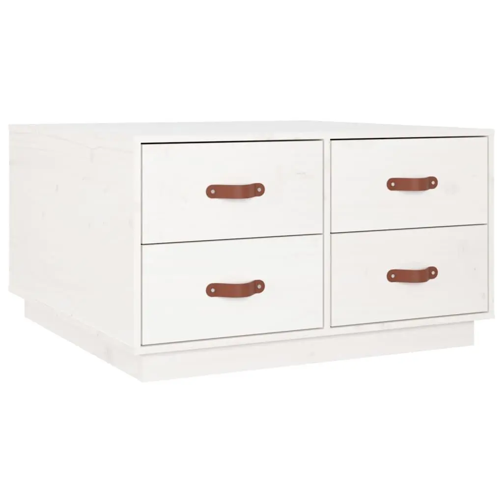 vidaXL Salongbord hvit 80x80x45 cm heltre furu