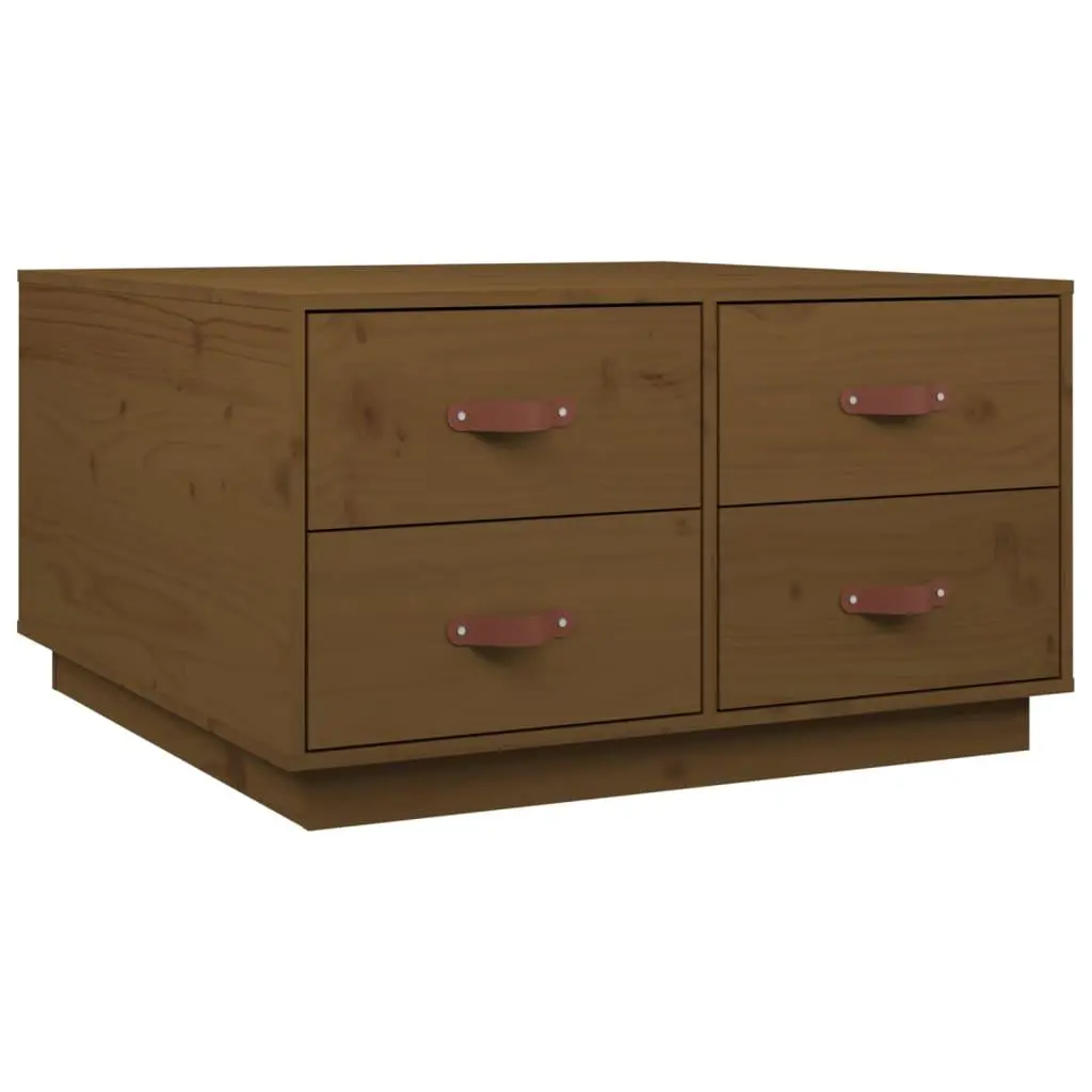 vidaXL Salongbord honningbrun 80x80x45 cm heltre furu