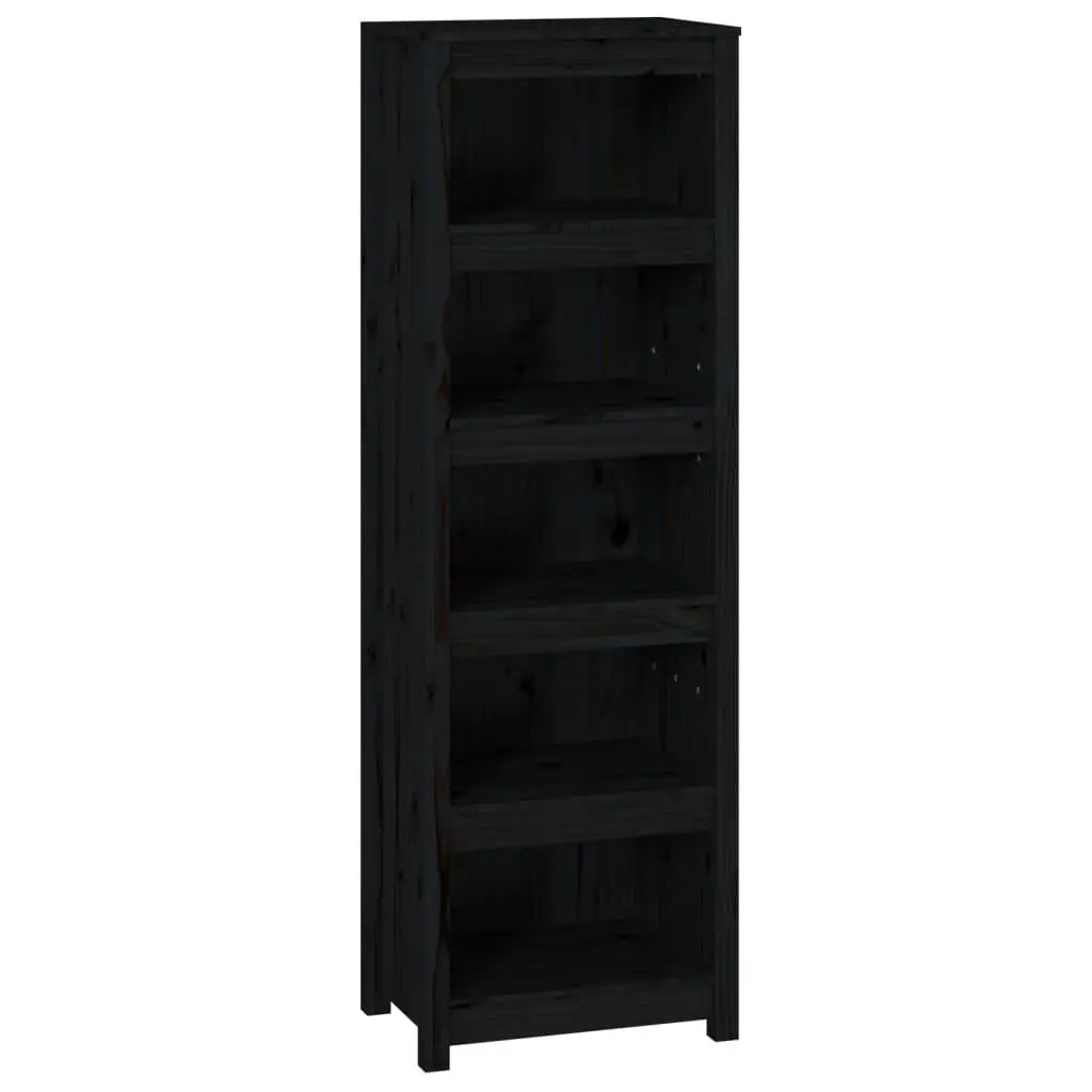 vidaXL Bokhylle svart 50x35x154 cm heltre furu