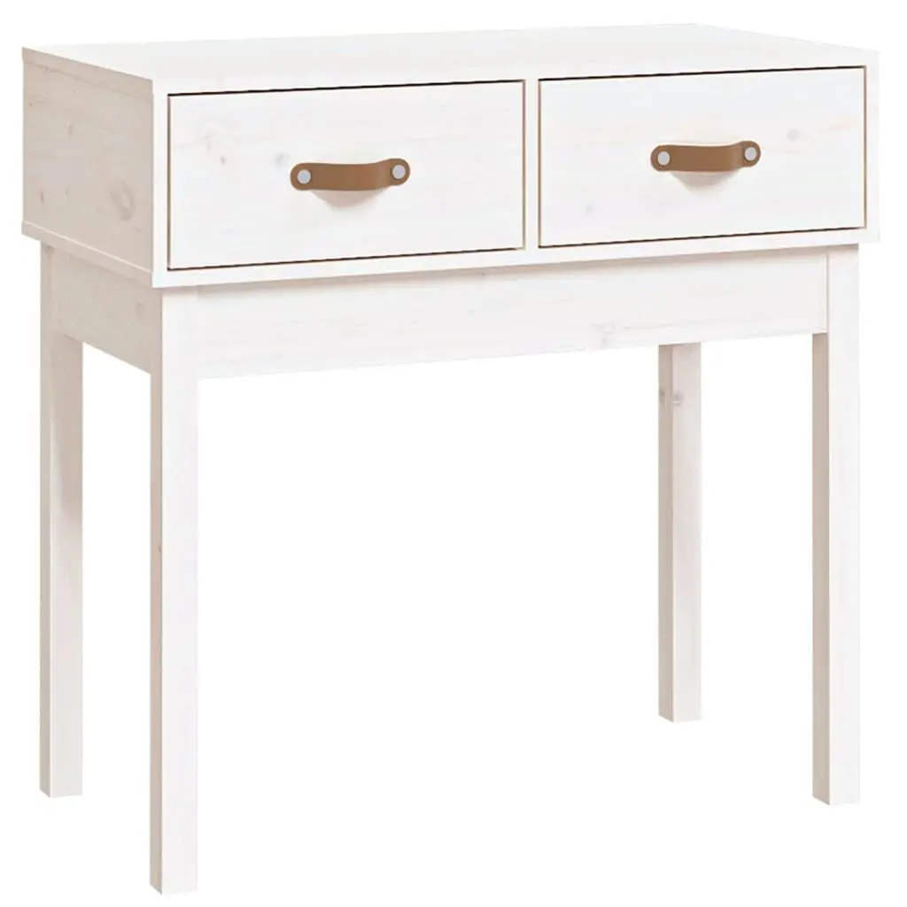 vidaXL Konsollbord hvit 76,5x40x75 cm heltre furu