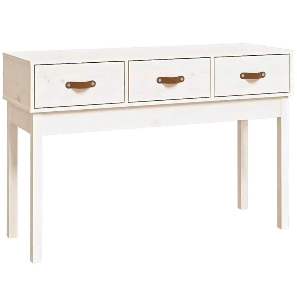 vidaXL Konsollbord hvit 114x40x75 cm heltre furu