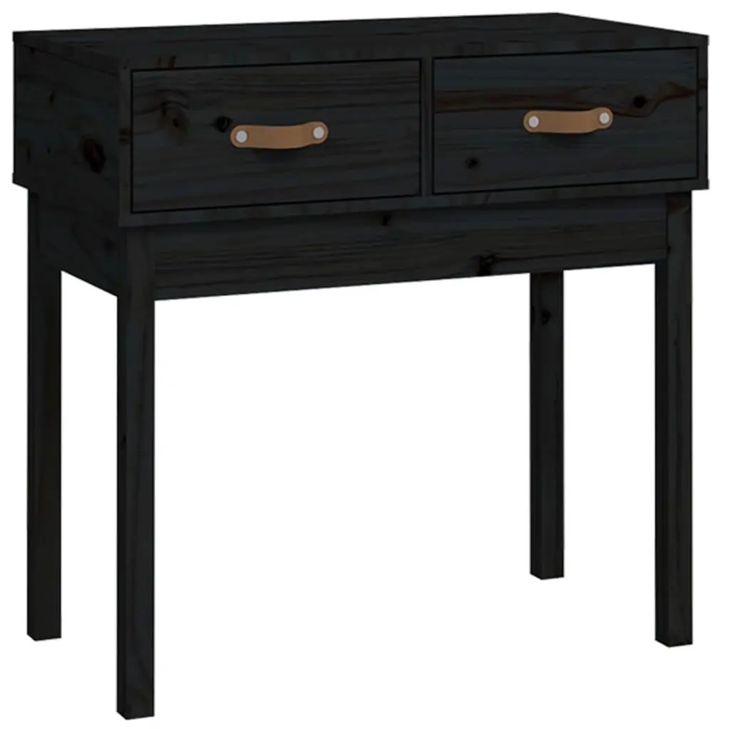 vidaXL Konsollbord svart 76,5x40x75 cm heltre furu