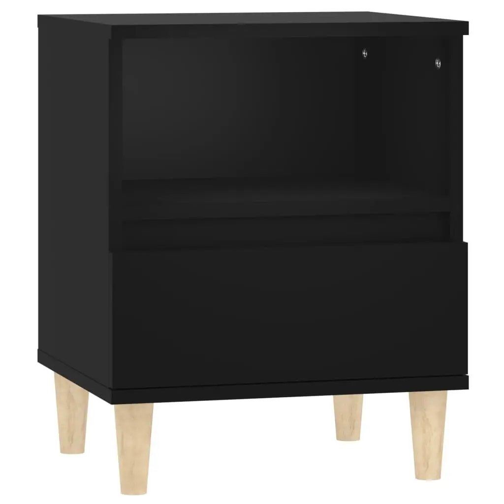 vidaXL Nattbord svart 40x35x50 cm